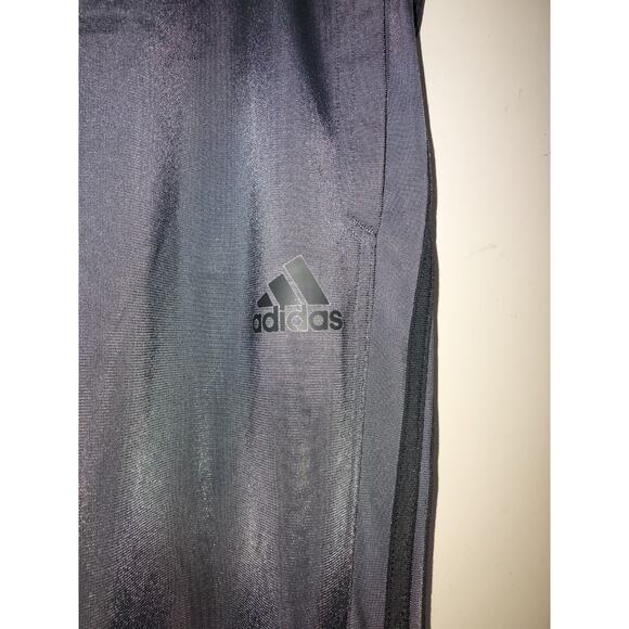 Adidas 3 Stripe Men's XL Sweatpants Straight Leg Athletic Zippered Ankles Gray - Picture 7 of 11